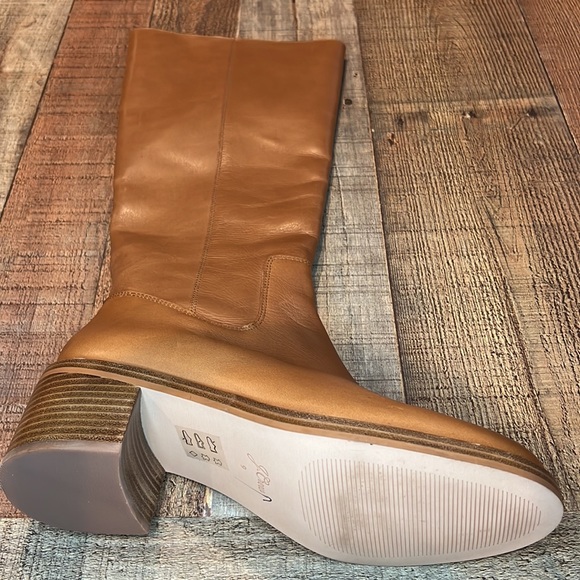 J. Crew Knee high stacked heel boots in leather BJ870 brown - Picture 8 of 10